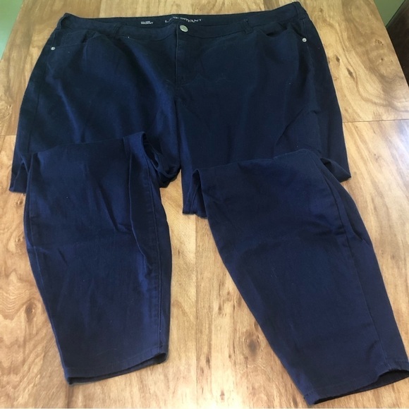 Lane Bryant Navy Jeans Plus Size 28 Mid Rise Skinny Stretch Cotton Spandex 48x29 - Picture 1 of 8